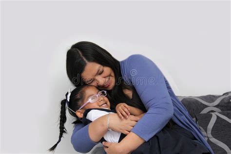Divorced Single Latin Mom And Brunette Year Old Daughter In Uniform