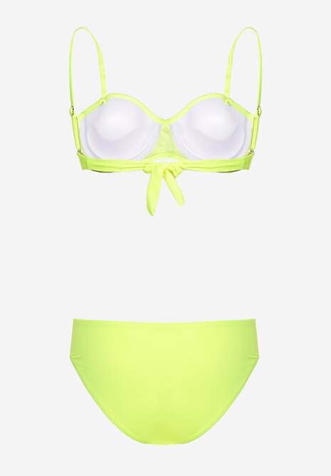 Żółte Częściowe Bikini Biustonosz Zdobiony Cekinami Majtki Figi Oreviana Renee