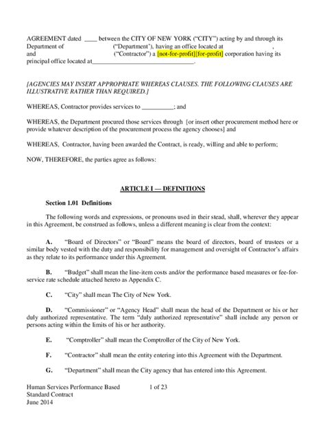 Fillable Online INTERAGENCY AGREEMENT THE NEW YORK CITY DEPARTMENT OF