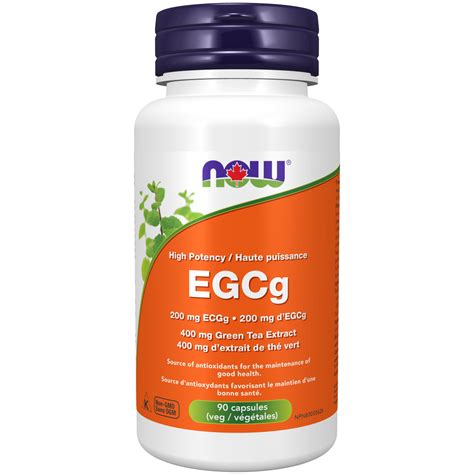 EGCg Green Tea Extract 400 mg (EGCg 200 mg) Veg Capsules - Now Foods Canada