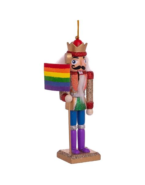 Kurt Adler Gay Pride Nutcracker Holding Pride Flag Inch Digs N Gifts