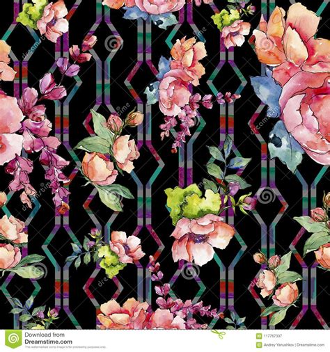 Pink Bouquet Wildflower Seamless Background Pattern Fabric Wallpaper