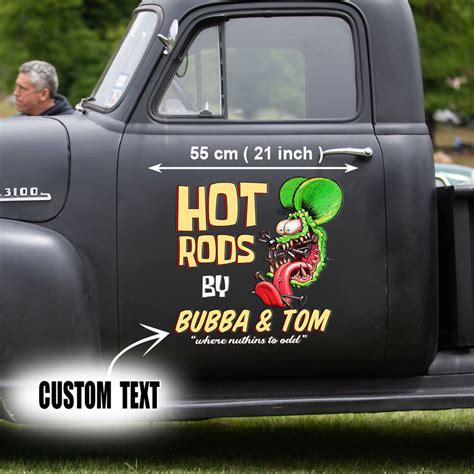 Personalized Hot Rod Garage Rat Fink Speed Shop Vinyl Stickers Dingmun