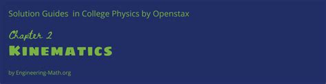 Chapter 2: Kinematics | Engineering Mathematics and Sciences