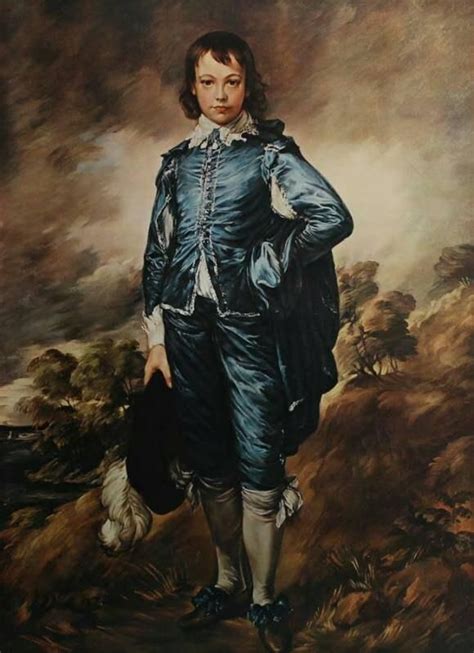 Sir Thomas Gainsborough The Blue Boy 1950 Original Lithograph Blue