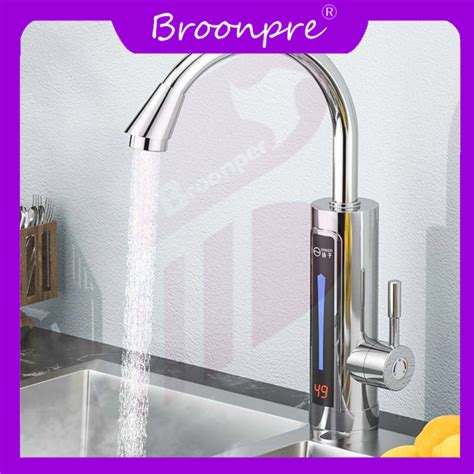 Broonpre W Electric Kitchen Water Heater Instant Hot Water Faucet Heater Temperature Display