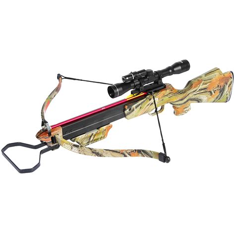 150 Lb Camouflage Hunting Crossbow Bow W 4x20 Scope 7 Bolts Arrows