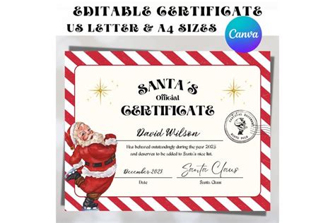 Vintage Santas Official Editable Certificate Santa Letter