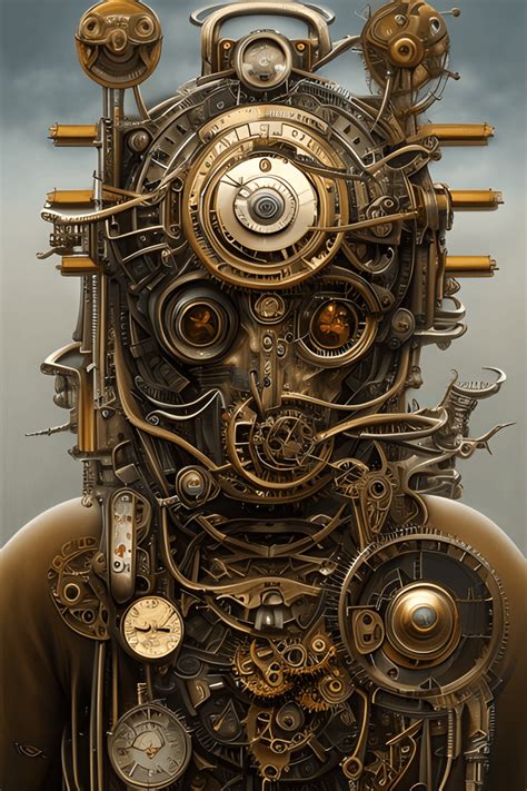 Intricate Mondrian Samurai Steampunk Graphic By Tomasz Creative Fabrica