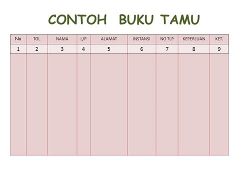 contoh buku tamu kantor  koleksi gambar