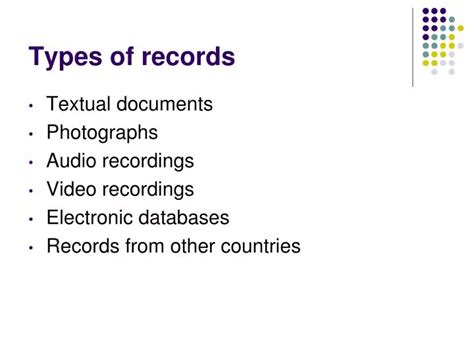 Ppt Types Of Records Powerpoint Presentation Free Download Id4296984