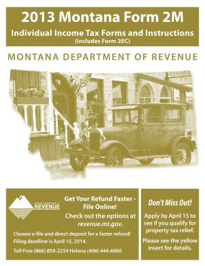 Fillable Online Revenue Mt Montana Form M Individual Income Tax