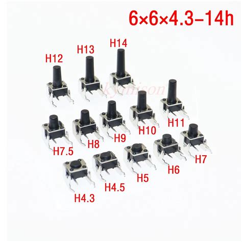 100pcs 6x6x5mm Panel PCB Momentary Tactile Tact Mini Switch 6 6 4 3 5 6