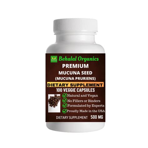 Mucuna Seed 100 Quick Release Capsules 500mg Per Capsule