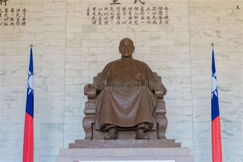 Close Up Shot Of Taiwan`s Late President Chiang Kai Shek Statue At The