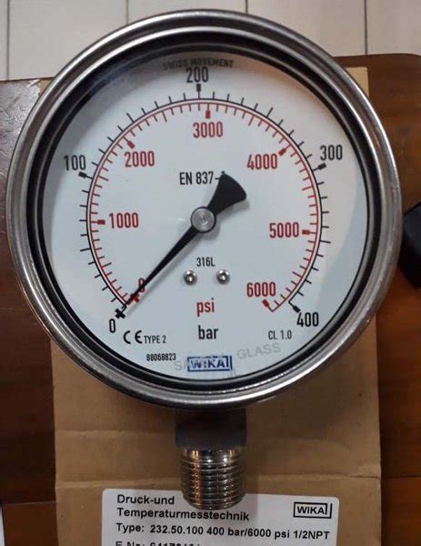 Jual Pressure Gauge WIKA 4 Inch Manometer Bar Psi Pressure 1 Bar