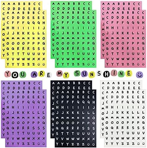 Amazon Waynoda Colorful Alphabet Letter Stickers 10 Sheets Self