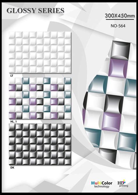 Ceramic Mosaic Digital 564 Glossy Series Wall Tiles Size 300x450 Mm