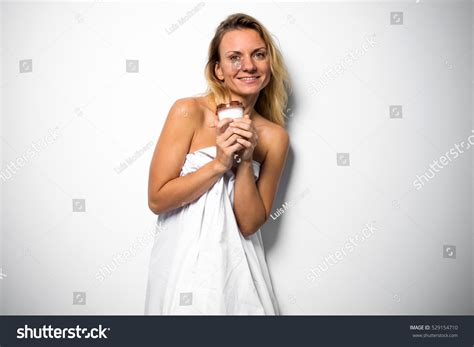 Happy Pretty Nude Blonde Woman White Stock Photo 529154710 Shutterstock