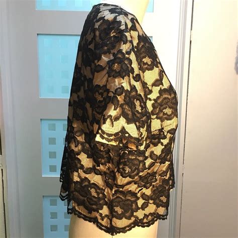 Vintage 40 S 50 S Black Netting Lace Nude Satin Lined Etsy