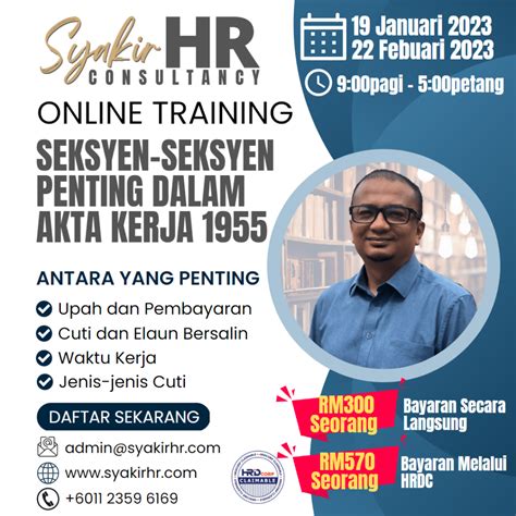 Seksyen Seksyen Penting Akta Kerja 1955 Syakir HR Consultancy