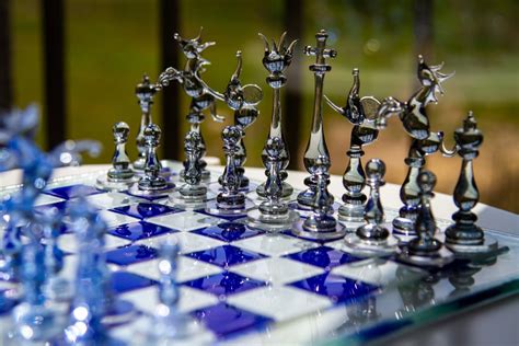 Luxury Unique Chess Set Handmade Murano Glass Chess Board And Etsy