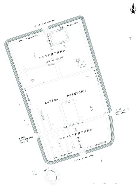 Planta del trazado hipotético del campamento de la legio VII gemina en
