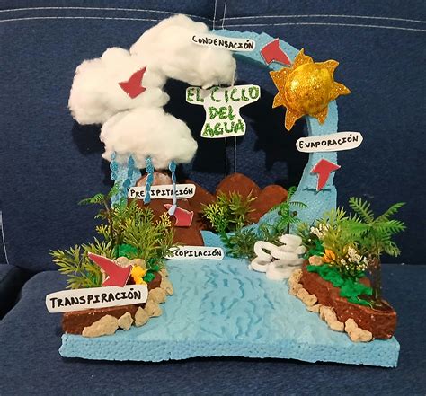 Maqueta De Evaporación Maqueta Ciclo Del Agua Manualidades