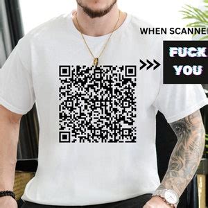 Fuck You QR Code Shirt Back Print QR Code Message Adult Humor Funny Shirts Inappropriate
