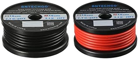 Bntechgo Gauge Silicone Wire Spool Red And Black Each Ft Flexible