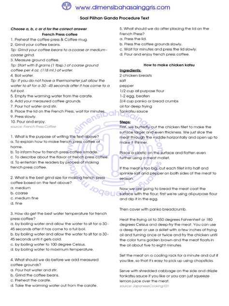 Soal Procedure Text 2 Kelas 9 Bhs Ing Pdf