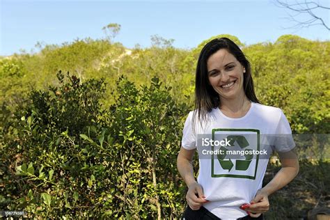 Environmental Activist Wearing Recycle Tshirt Stock Photo Download