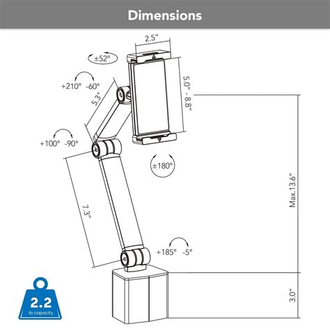 Tablet Arm For Medhub Mobile Workstations Mount It Mi 16008