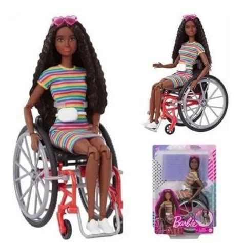 Boneca Barbie Negra Fashionistas 166 Cadeirante Cabelos Frisados Grb94