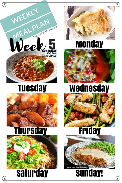easy weekly meal plan week  family fresh meals