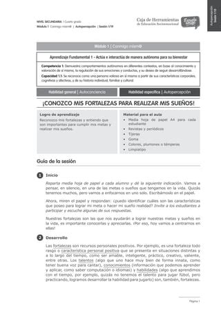 Sesiones De Tutor A De Cuarto Grado De Secundaria Pdf