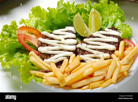 Picanha Fries Salad And Catupiry Stock Photo Alamy