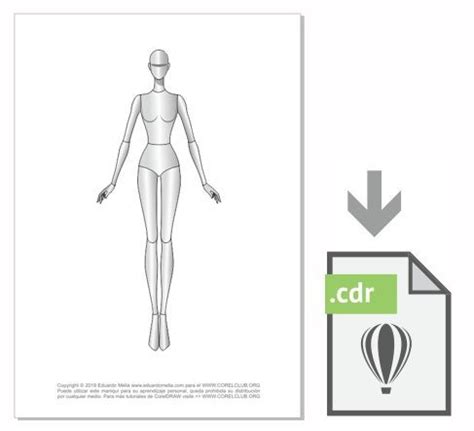 Descarga gratis plantilla de figurín digital en formato CorelDRAW