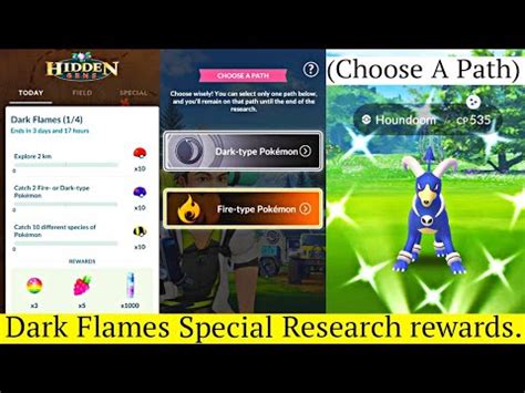 Dark Flames Choose A Path Pokemon Go Special Research Pokemon Go