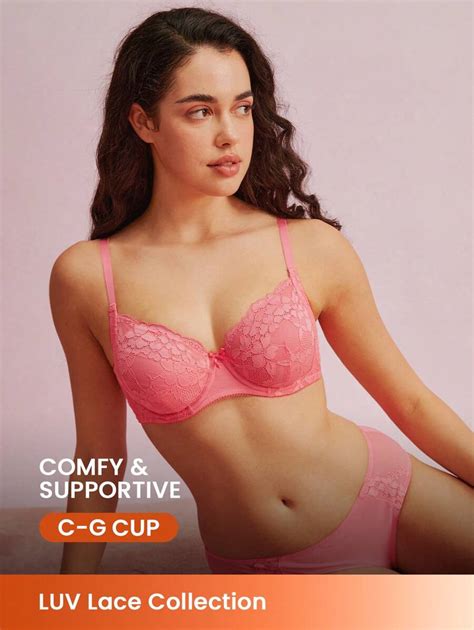 Luvlette Pink Woman Lingerie Support Breathable Underwire Sexy Unlined