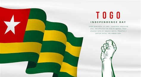 Ilustração da bandeira da celebração do dia da independência do togo