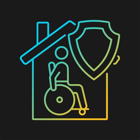 Mortgage disability insurance gradient vector icon for dark theme