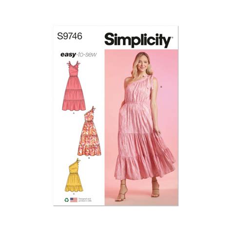 Simplicity Sewing Pattern S9746 Easy To Sew Misses Dresses Elasticated