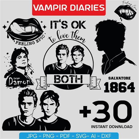 Vampire Diaries SVG Pack The Vampire Diaries Art VD Digital Designs