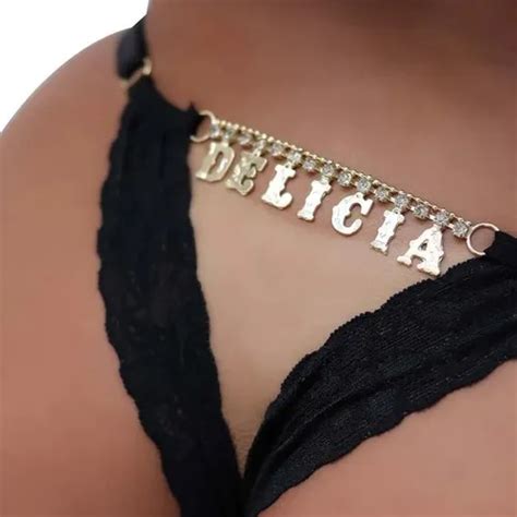 Lingerie Calcinha Fio Dental Rendada Palavras Frases Strass MercadoLivre