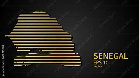 Vector Gold Map Of Senegal Futuristic Modern Website Background Or