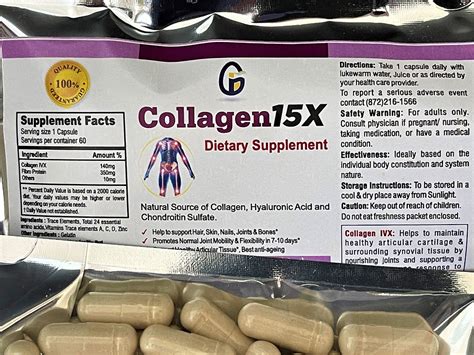 COLLAGEN 15X - (NEW) 30 CAPSULE SIZE - Highly Concentrated Collagen ...