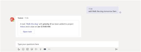 Use Microsoft Teams with Todoist