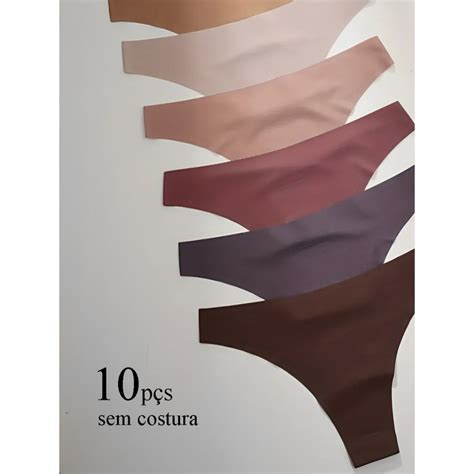 Kit Calcinha Sem Costura Tanga Feminina Corte A Laser Lingerie Conforto Shopee Brasil