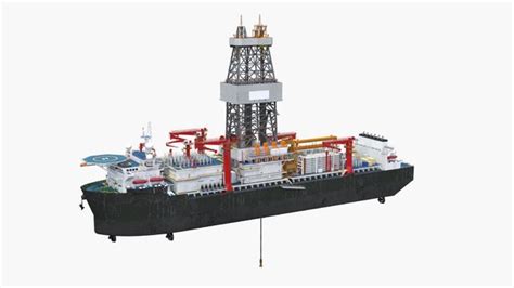 Drillship drilling ships 3D model - TurboSquid 1577135